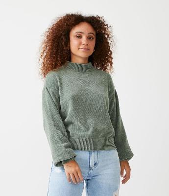 Suéter em Chenille com Golinha Alta e Ribanas