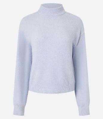 Suéter em Chenille com Golinha Alta e Ribanas