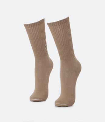 Meia Cano Alto em Algodão com Textura Canelada