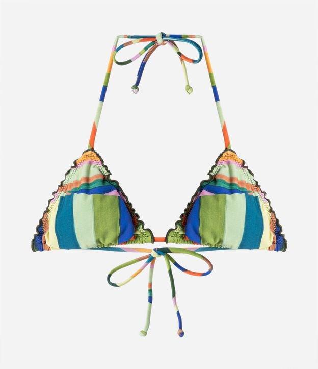 Biquíni Top Cortininha em Microfibra com Frufru e Estampa de Folhagens - 2