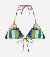 Biquíni Top Cortininha em Microfibra com Frufru e Estampa de Folhagens - 2