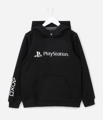 Casaco Infantil com Estampa em Relevo Playstation  - Tam 7 a 14 anos