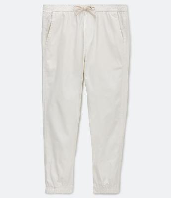 Calça Jogger em Sarja com Cós Elástico e Cordão