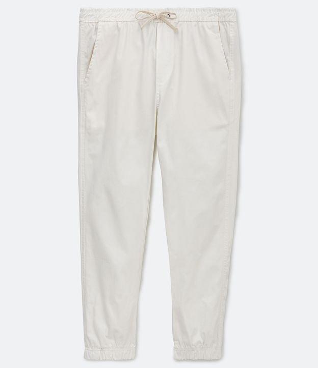 Calça Jogger em Sarja com Cós Elástico e Cordão - 1