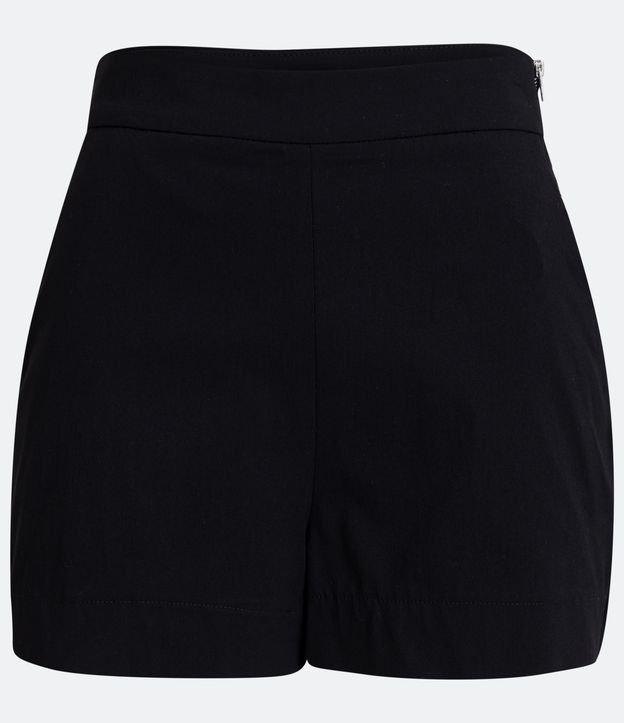 Short Curto em Bengaline com Cintura Alta e Zíper Lateral - 2