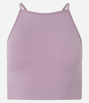 Top Esportivo em Poliamida com Textura Canelada sem Costura