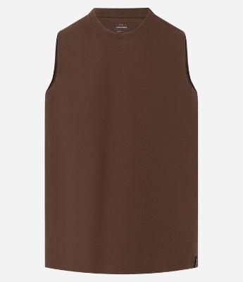 Regata Machão em Algodão com Gola Redonda e Etiqueta na Barra