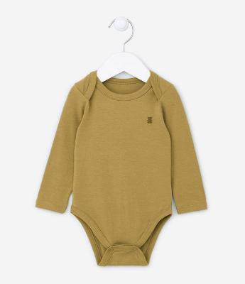 Body Básico em Cotton com Ursinho no Peito - Tam RN a 18 meses