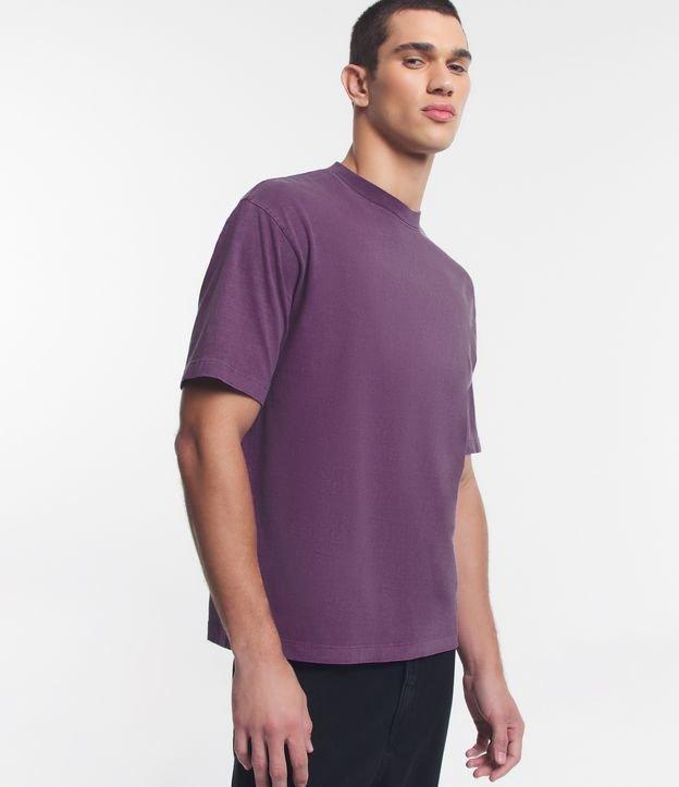 Camiseta Boxy em Algodão Estonada com Gola Alta - 1