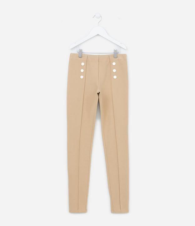 Calça Legging Infantil em Ponto Roma com Botões - Tam 5 a 14 Anos - 1
