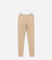 Calça Legging Infantil em Ponto Roma com Botões - Tam 5 a 14 Anos - 1