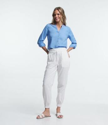 Calça Jogger Jeans com Amarração