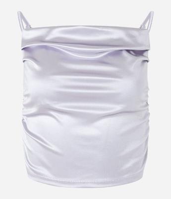 Blusa Acetinada Franzidinha e com Alcinhas