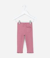 Calça Infantil em Ribana com Detalhes em Renda - Tam 0 a 18 meses - 1
