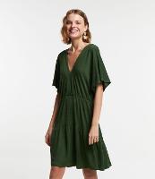 Vestido Curto em Viscose Texturizado com Babado na Barra - 1