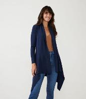 Cardigan Alongado em Tricô Texturizado com Abertura Total - 1