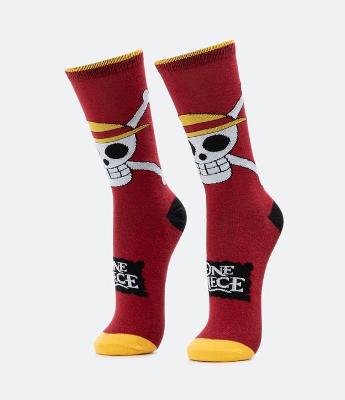 Meia Cano Alto em Algodão e Estampa One Piece