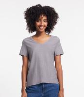 Blusa T-shirt em Algodão Flame com Gola V - 1