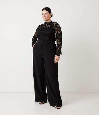 Calça Wide Leg Alfaiataria em Viscose Curve & Plus Size