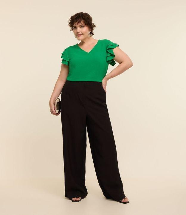 Calça Wide Leg Alfaiataria em Viscose Curve & Plus Size - 3