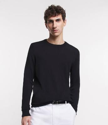 Suéter Básico em Viscose com Gola Redonda