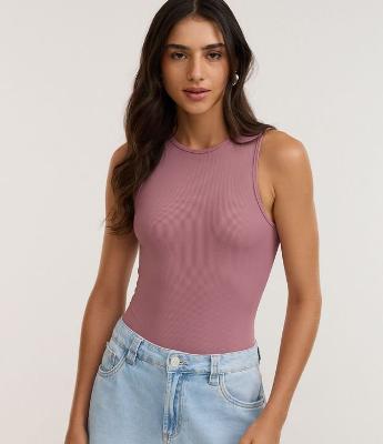 Body Sem Manga em Ribana de Poliamida