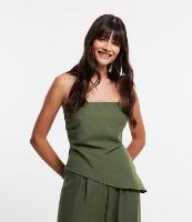 Blusa Tomara que Caia em Linho com Barra Assimétrica - 1