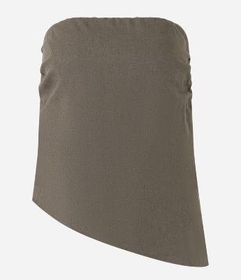 Blusa Tomara que Caia em Linho com Barra Assimétrica