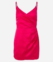 Vestido Curto Acetinado de Alça com Textura Franzida - 1