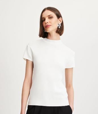Blusa Canelada em Ribana com Gola Altinha