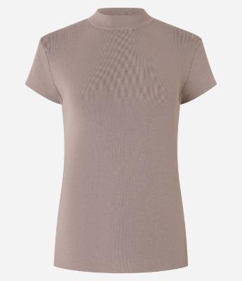 Blusa Canelada em Ribana com Gola Altinha