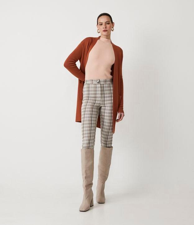 Calça Legging em Viscose com Estampa Xadrez - 1