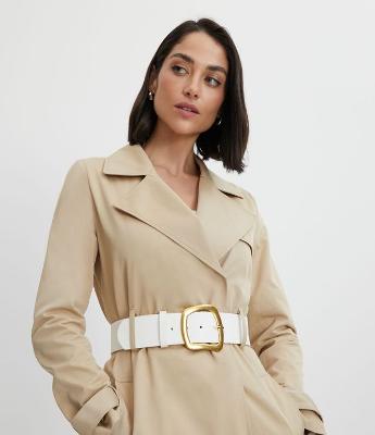 Cinto Largo com Fivela Orgânica