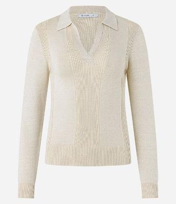 Blusa em Viscose com Gola V e Lapela