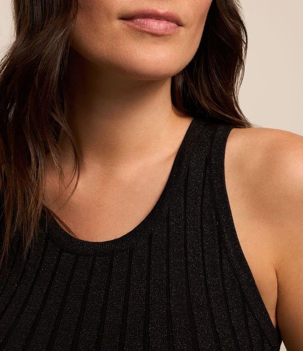 Blusa sem Manga em Viscose Canelada com Fio Metalizado - 2
