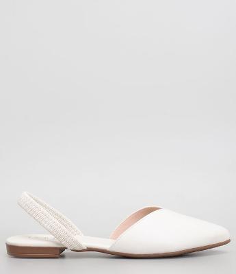 Sapatilha Mule Bico Fino e Elástico no Tornozelo Beira Rio