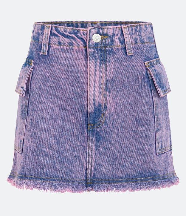 Saia Curta Jeans com Bolso Cargo - 2
