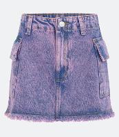 Saia Curta Jeans com Bolso Cargo - 2