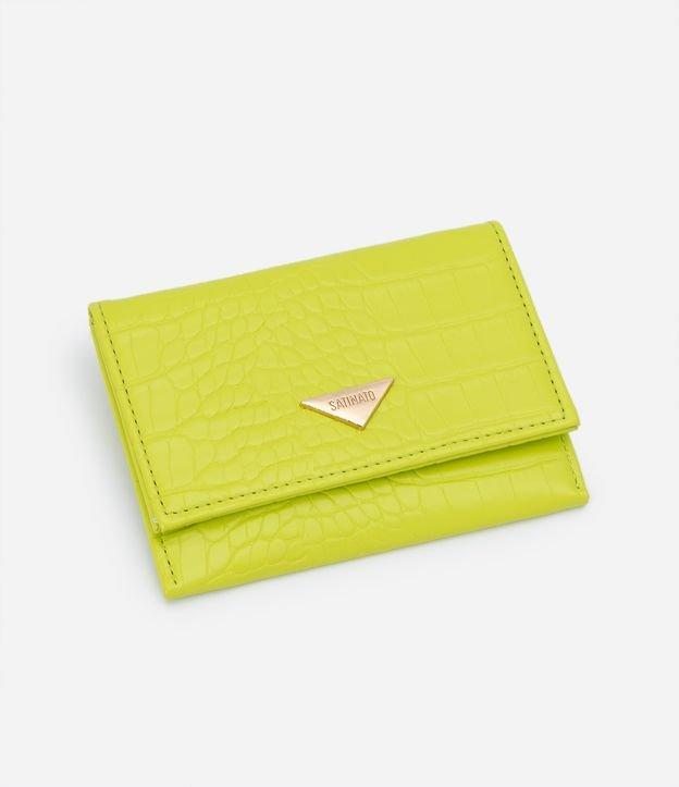 Carteira Envelope Pequena em PU com Textura Croco - 2
