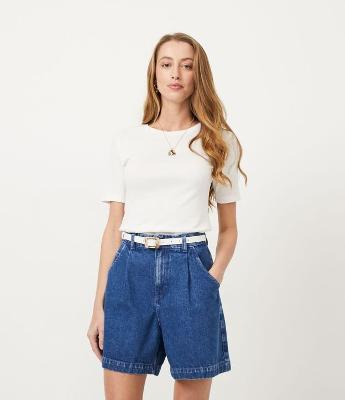 Blusa Básica em Algodão com Gola Redonda