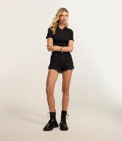 Short Hot Pants em Jeans com a Barra Desfiada - 5