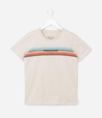 Camiseta Infantil com Estampa de Listras Degradê - Tam 5 a 14 anos