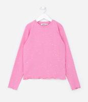 Blusa Infantil em Cotton com Glitter e Corações - Tam 5 a 14 Anos - 1