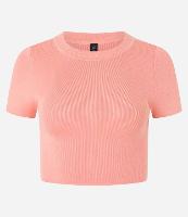 Blusa Básica Cropped Canelada em Viscose - 1