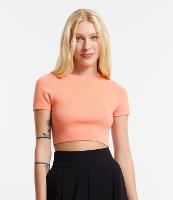 Blusa Básica Cropped Canelada em Viscose - 3