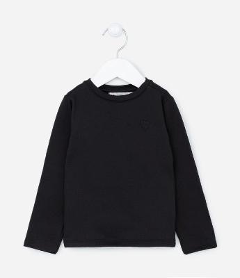 Blusa Térmica Infantil Quentinha com Bordado de Coração - Tam 1 a 5 Anos