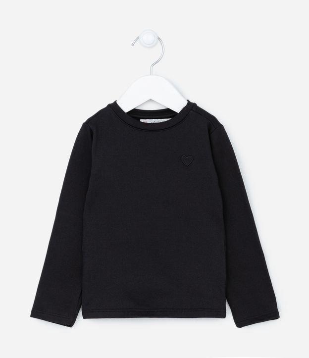 Blusa Térmica Infantil Quentinha com Bordado de Coração - Tam 1 a 5 Anos - 1