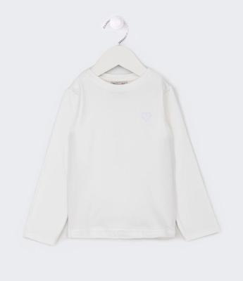 Blusa Térmica Infantil Quentinha com Bordado de Coração - Tam 1 a 5 Anos