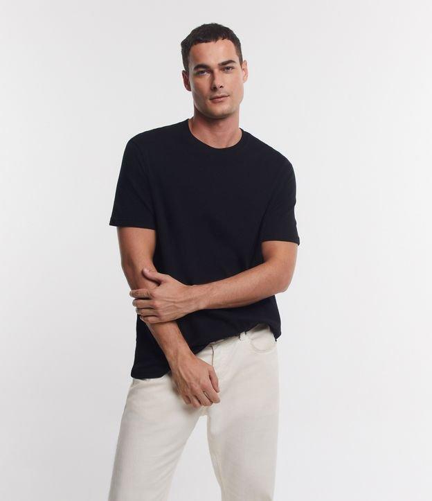 Camiseta Regular em Algodão com Gola Redonda - 1