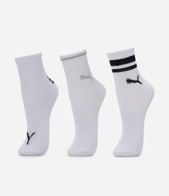 Kit 03 Meias Cano Médio Infantis com Estampa Puma- Tam 25/28 ao 29/34